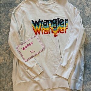 Wrangler White Sweatshirt with Multicolor Logo